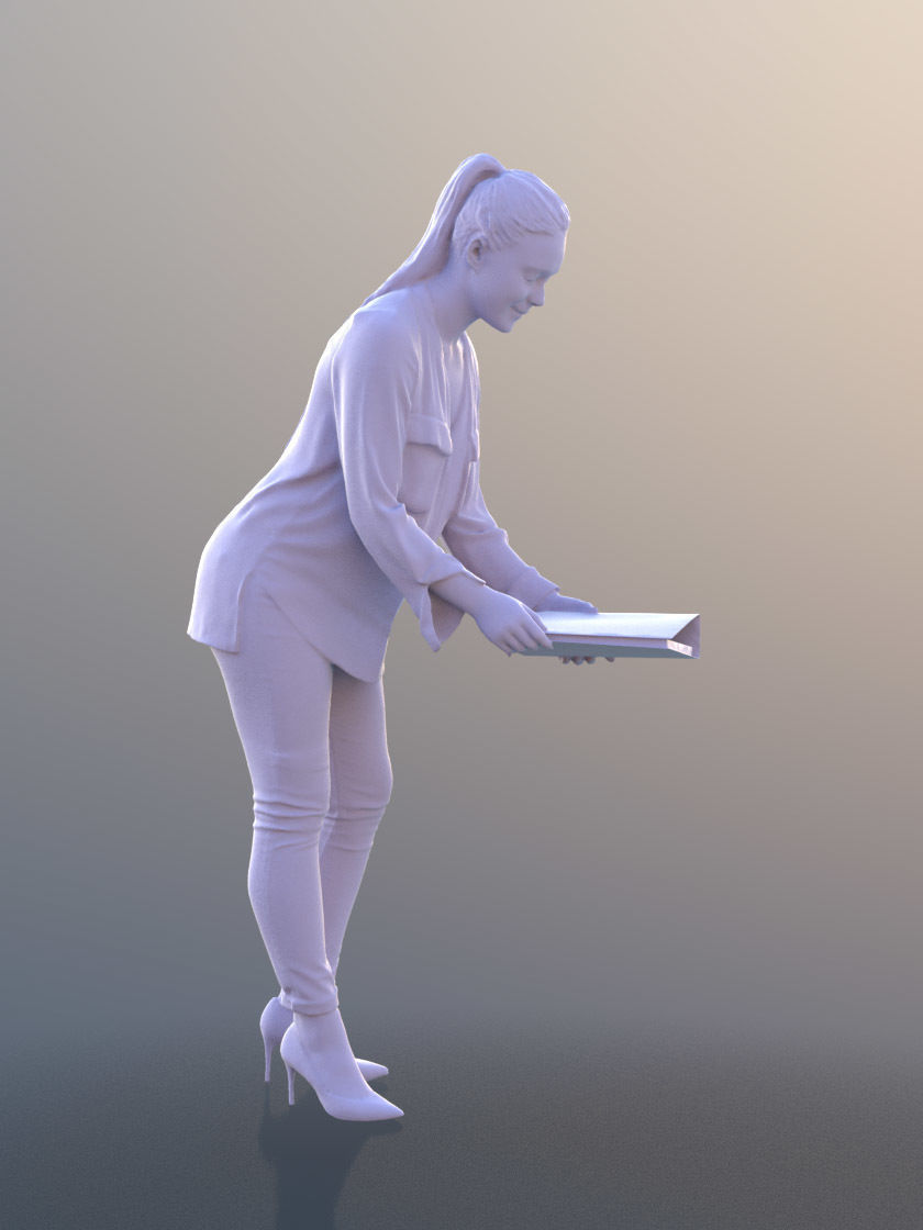 Nelly 10319 - Working Business Girl Low-poly 3D model_4