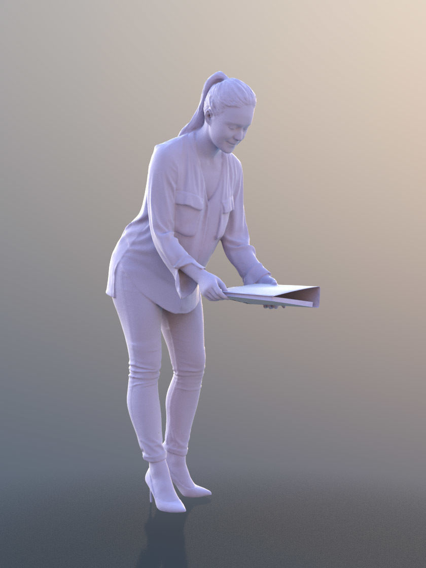 Nelly 10319 - Working Business Girl Low-poly 3D model_3