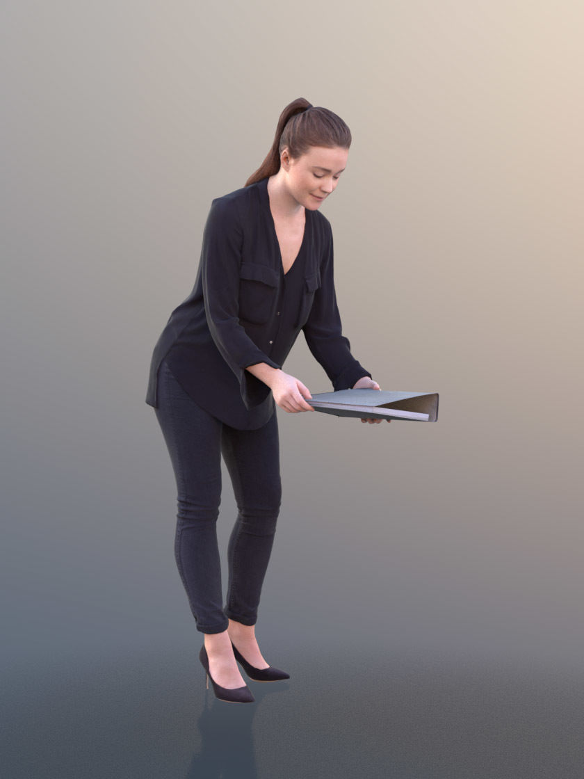 Nelly 10319 - Working Business Girl Low-poly 3D model_1