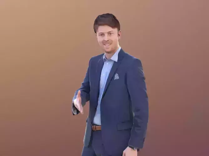 John 10316 - Greeting Business Man Low-poly 3D model