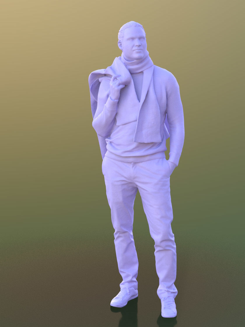 Marcel 10306 - Standing Casual Man Low-poly 3D model_3