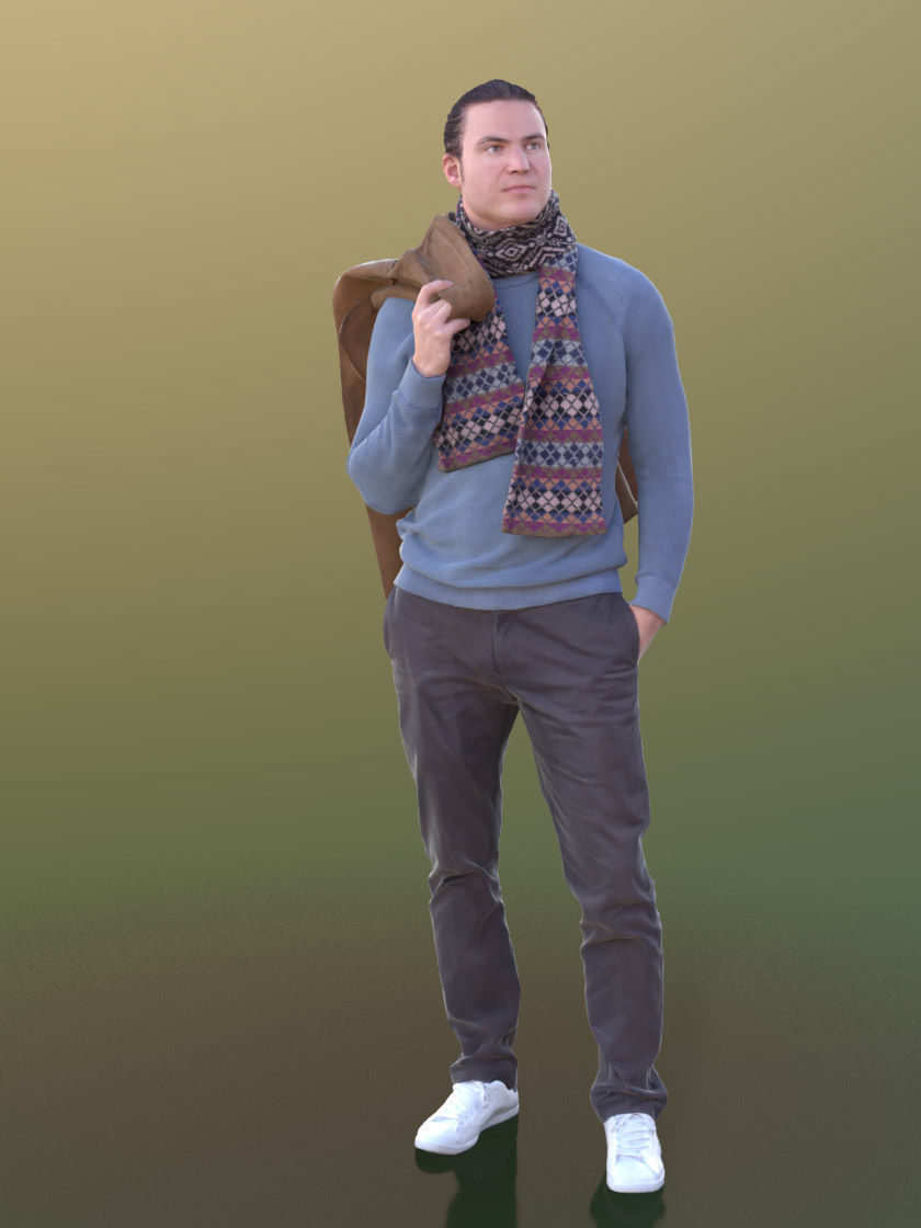Marcel 10306 - Standing Casual Man Low-poly 3D model_1