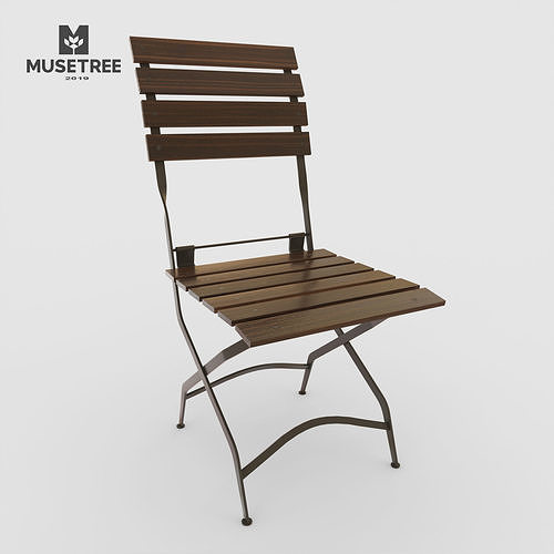 Chair French Cafe Bistro Folding Side  Low-poly 3D model 4