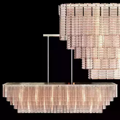 RH SIRENE LINEAR CHANDELIER 72 Nickel Clear Glass