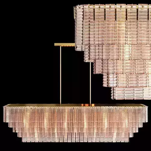 RH SIRENE LINEAR CHANDELIER 72 Brass Clear Glass