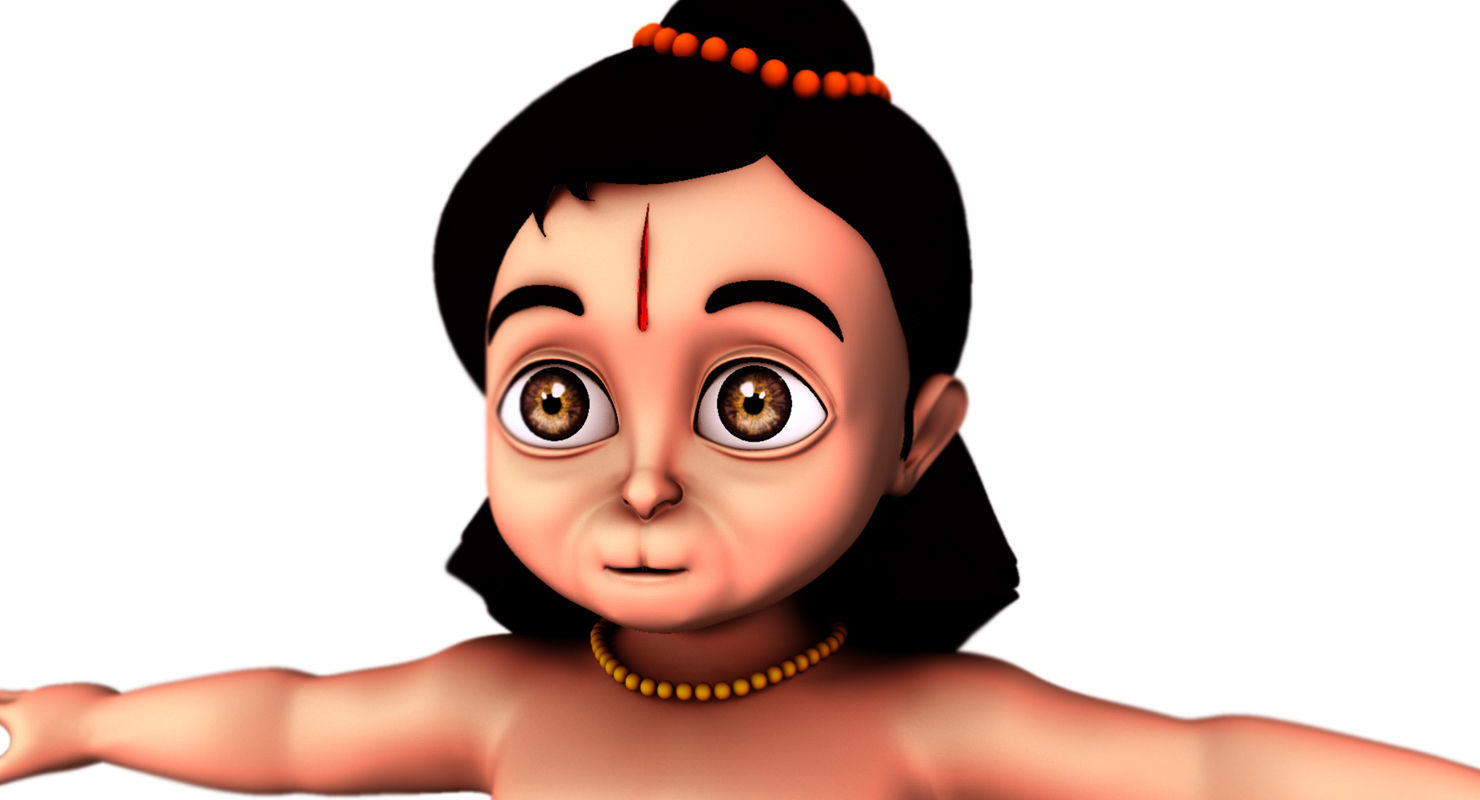 baby hanuman 3d model 3D model_6