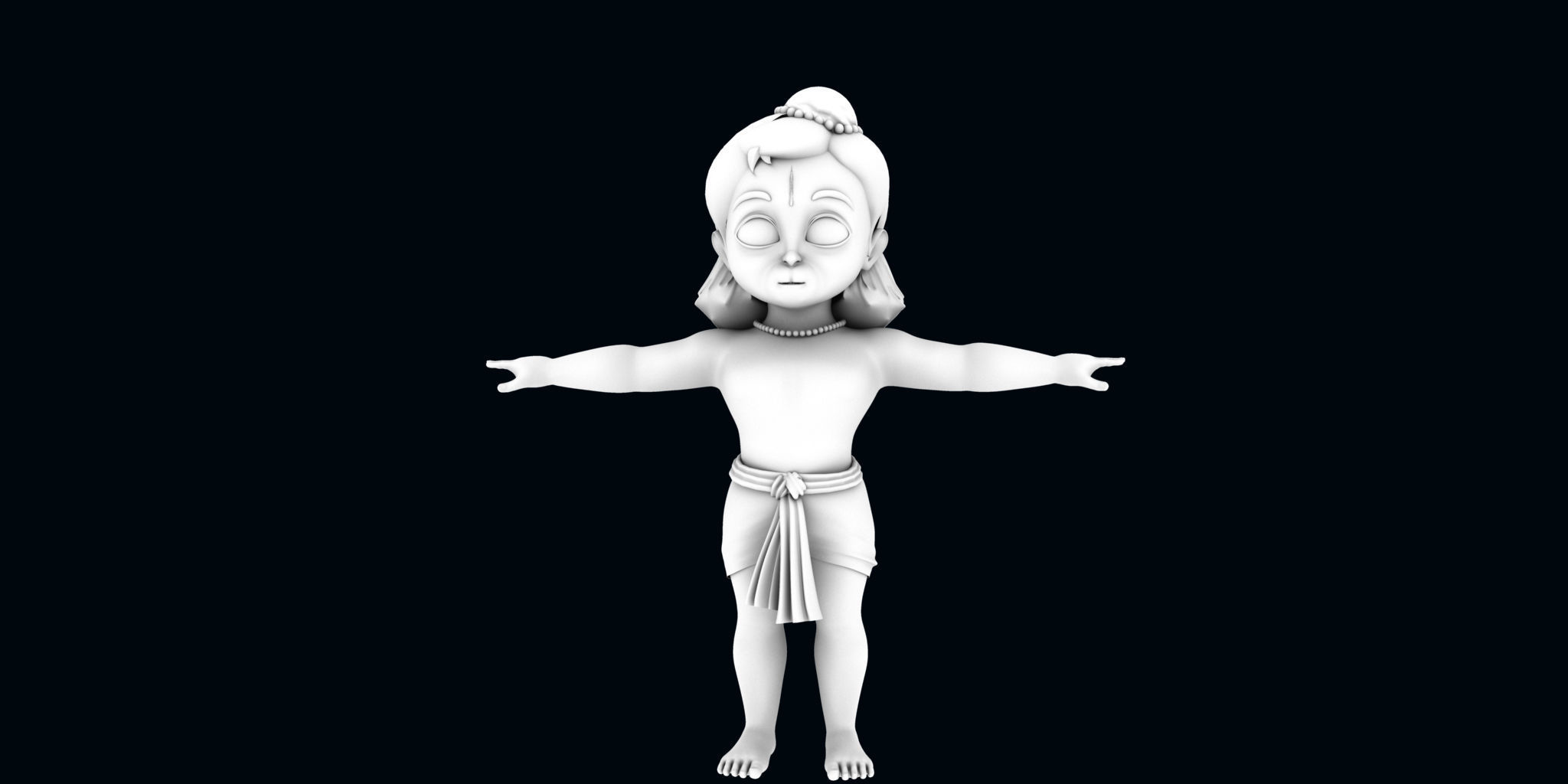 baby hanuman 3d model 3D model_13