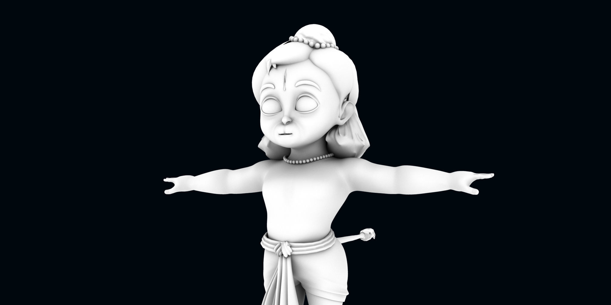 baby hanuman 3d model 3D model_11