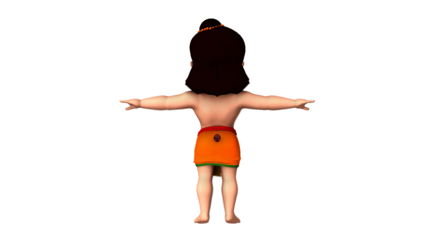 baby hanuman 3d model 3D model_9