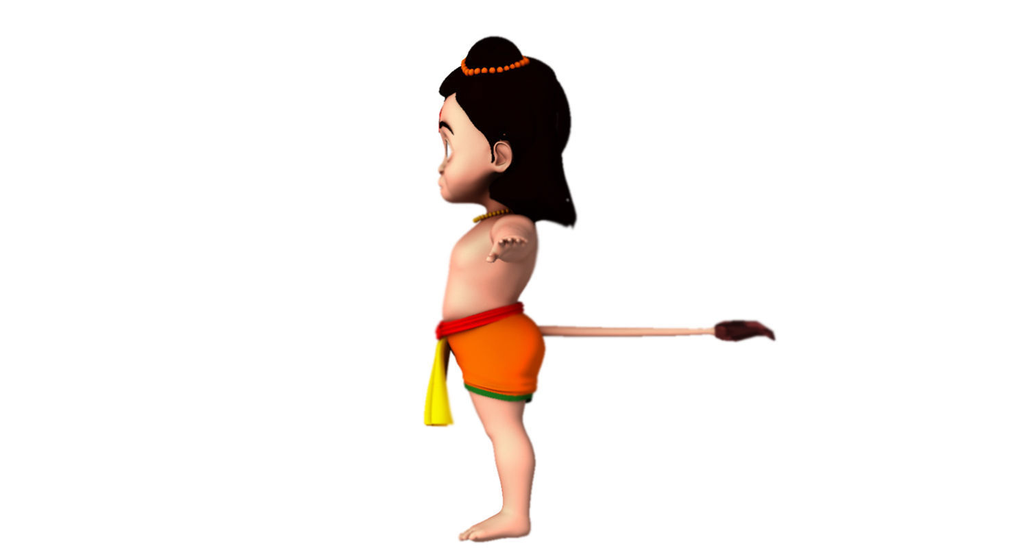 baby hanuman 3d model 3D model_8