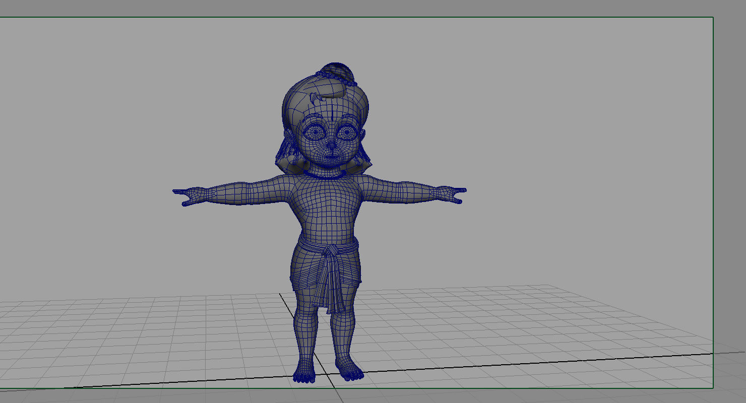 baby hanuman 3d model 3D model_1