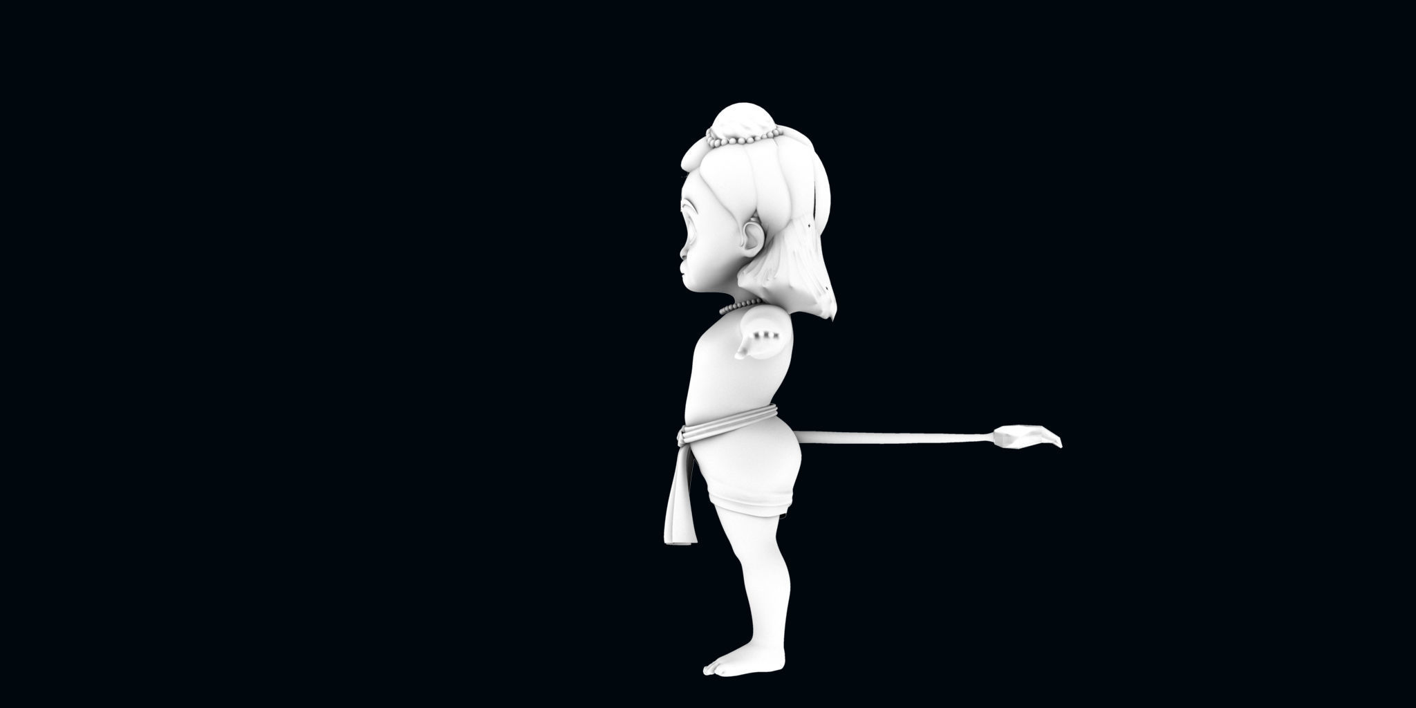 baby hanuman 3d model 3D model_12