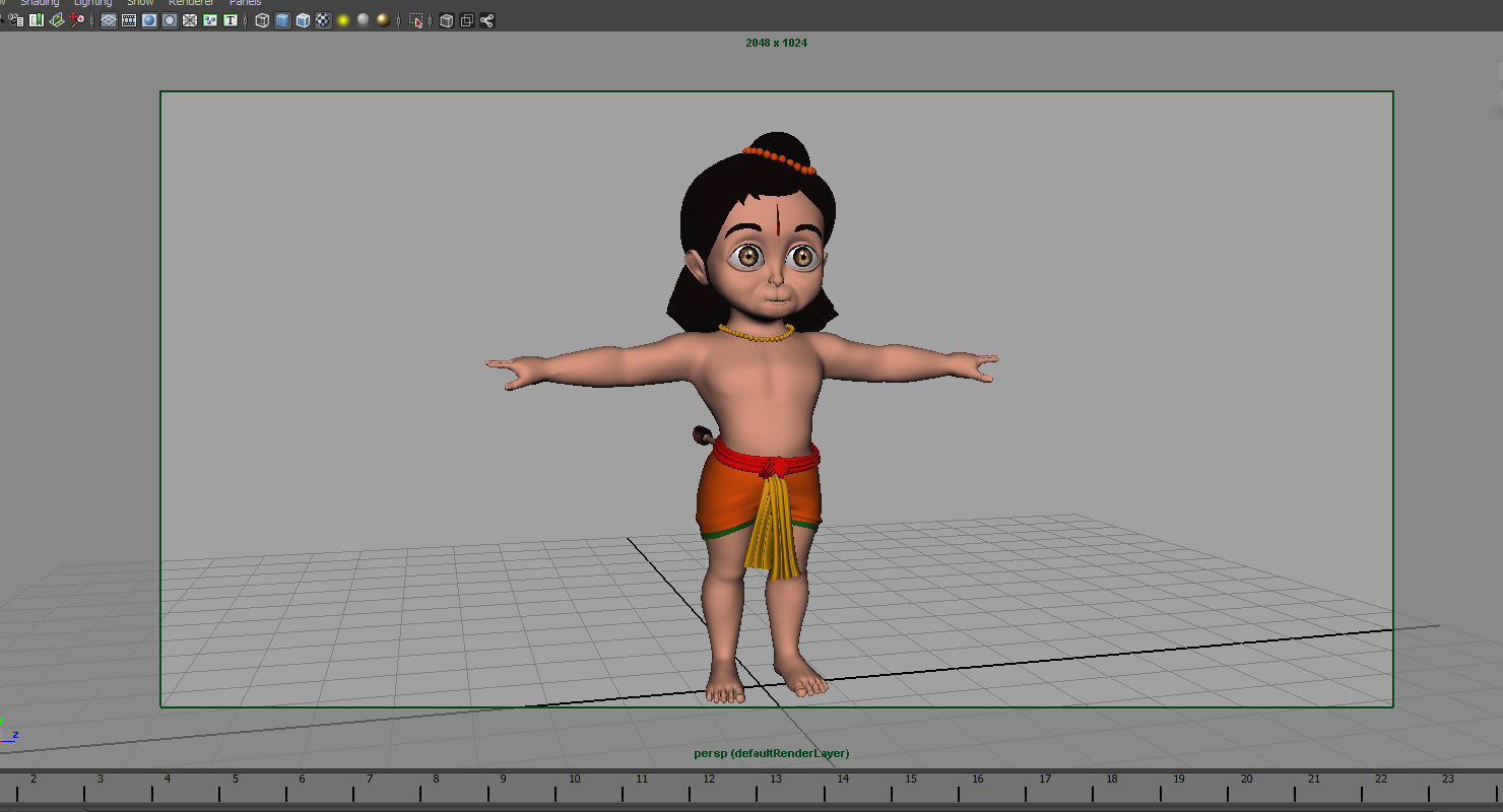 baby hanuman 3d model 3D model_10