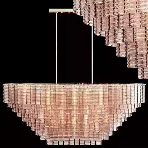 RH SIRENE OVAL CHANDELIER 64 Nickel Clear Glass