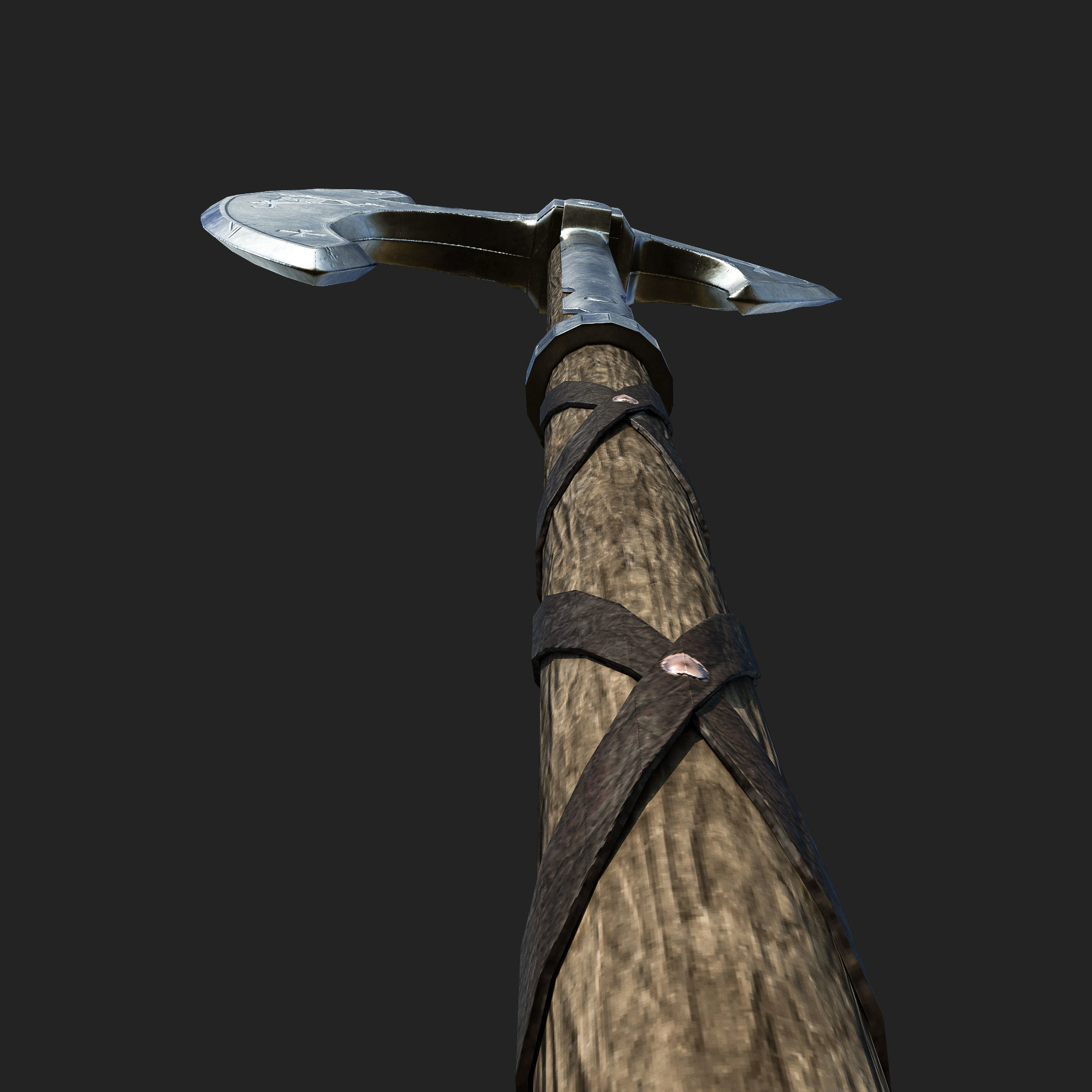 Celtic War Axe Low-poly 3D model_3