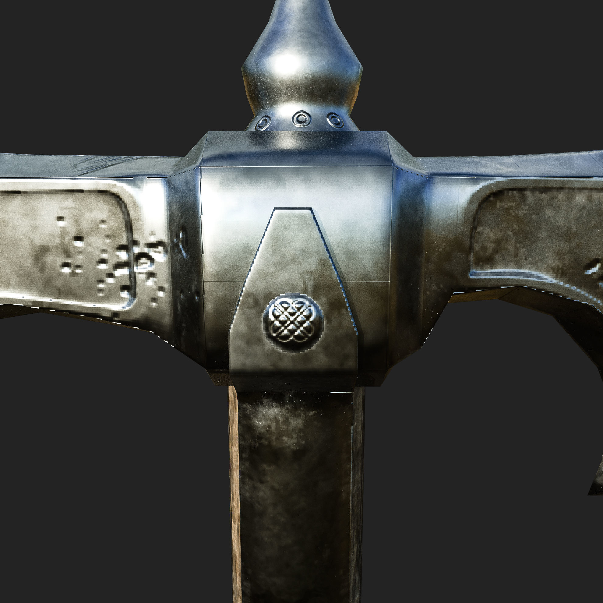 Celtic War Axe Low-poly 3D model_6