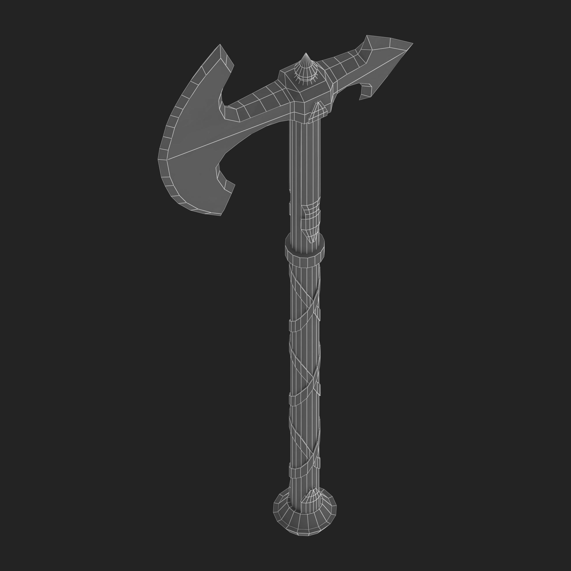 Celtic War Axe Low-poly 3D model_7