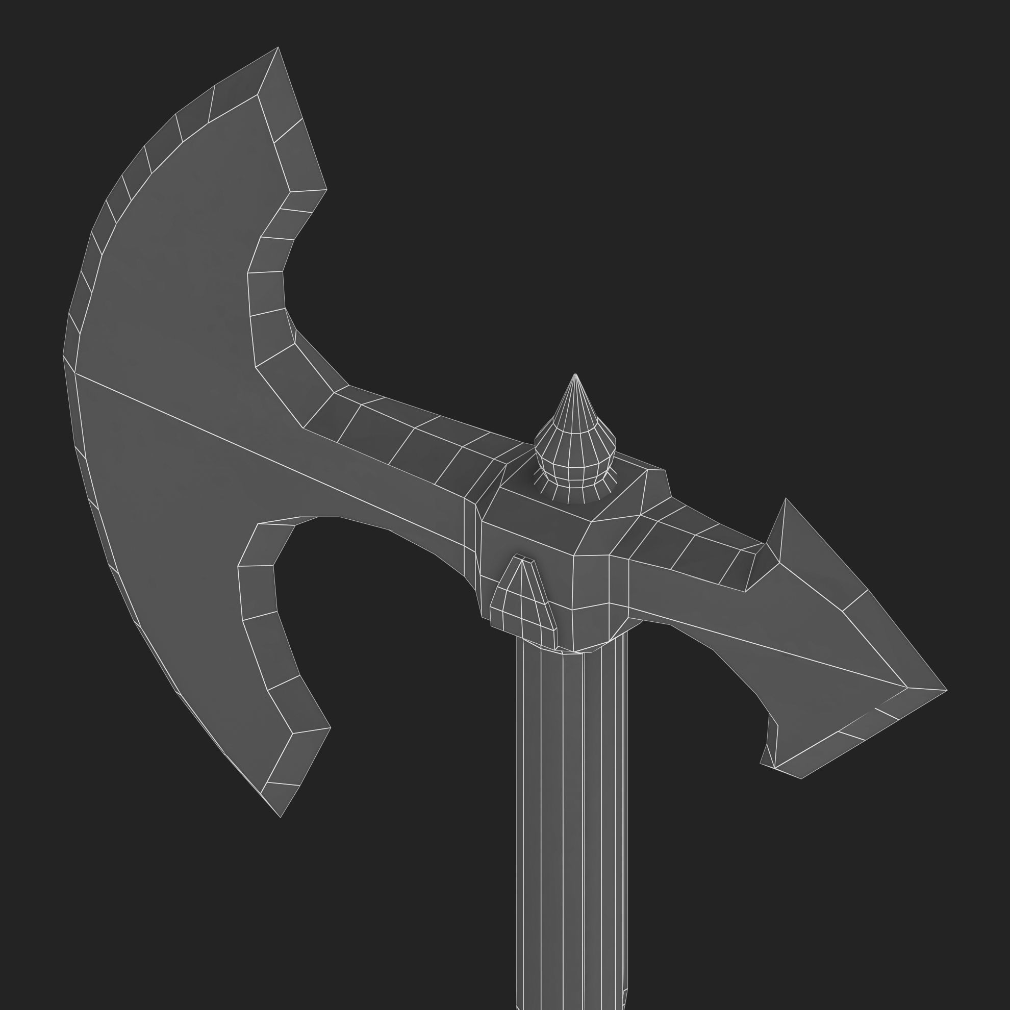 Celtic War Axe Low-poly 3D model_8