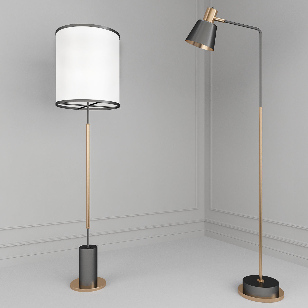 Cylinder Floor Lamp  Rejuvenation 3D model_2