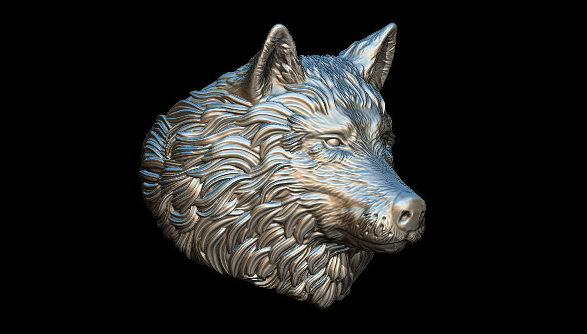 Wolf ring 3D print model_2
