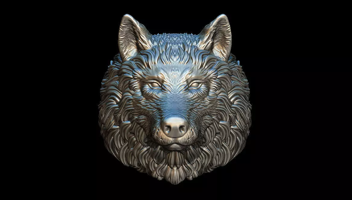 Wolf ring 3D print model_0