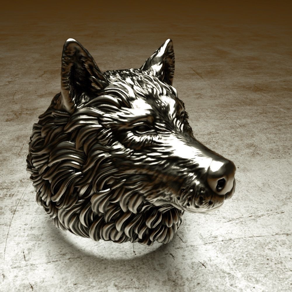 Wolf ring 3D print model_3