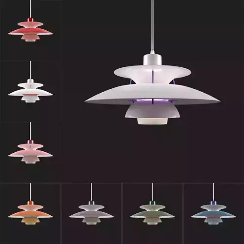 PH 5 Lamp - 8 Colors with IES - Louis Poulsen  - 3D Model 3D model PH 5 Lamp - 8 Colors with IES - Louis Poulsen  - 3D Model 3D model