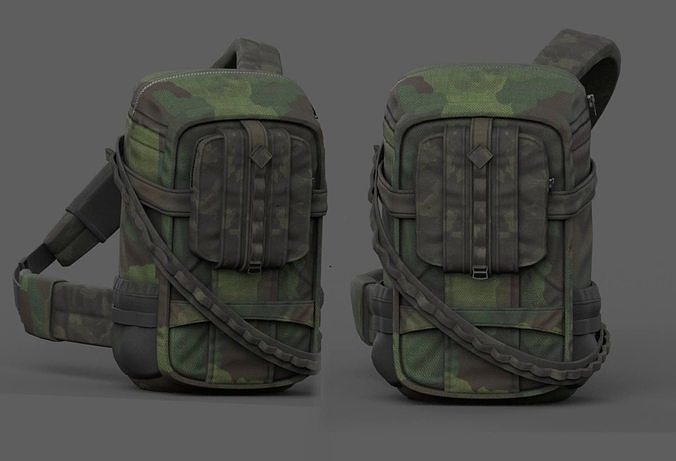 Backpack military combat soldier armor scifi Generic camp human  Low-poly 3D model