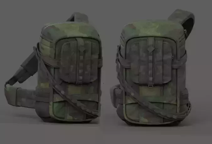 Backpack military combat soldier armor scifi Generic camp human  Low-poly 3D model
