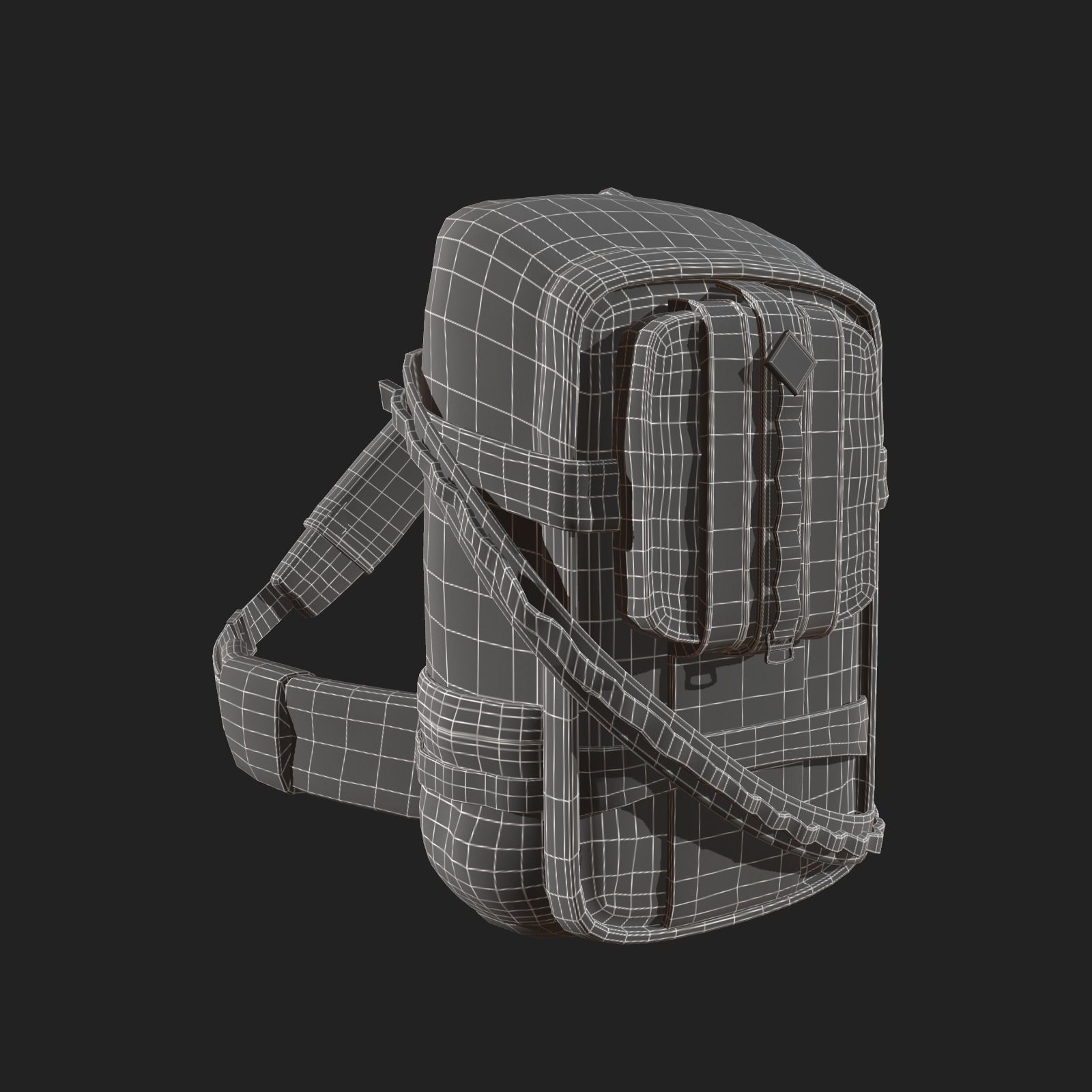 Backpack military combat soldier armor scifi Generic camp human Low-poly 3D model_7