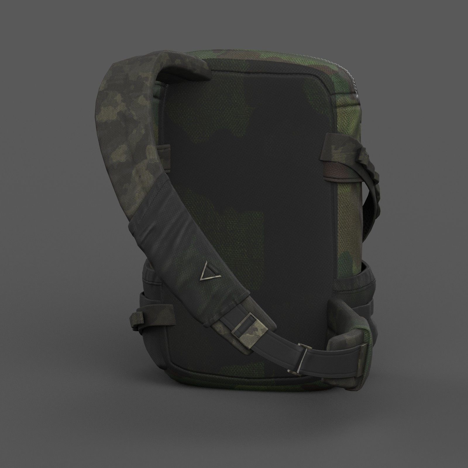 Backpack military combat soldier armor scifi Generic camp human Low-poly 3D model_6