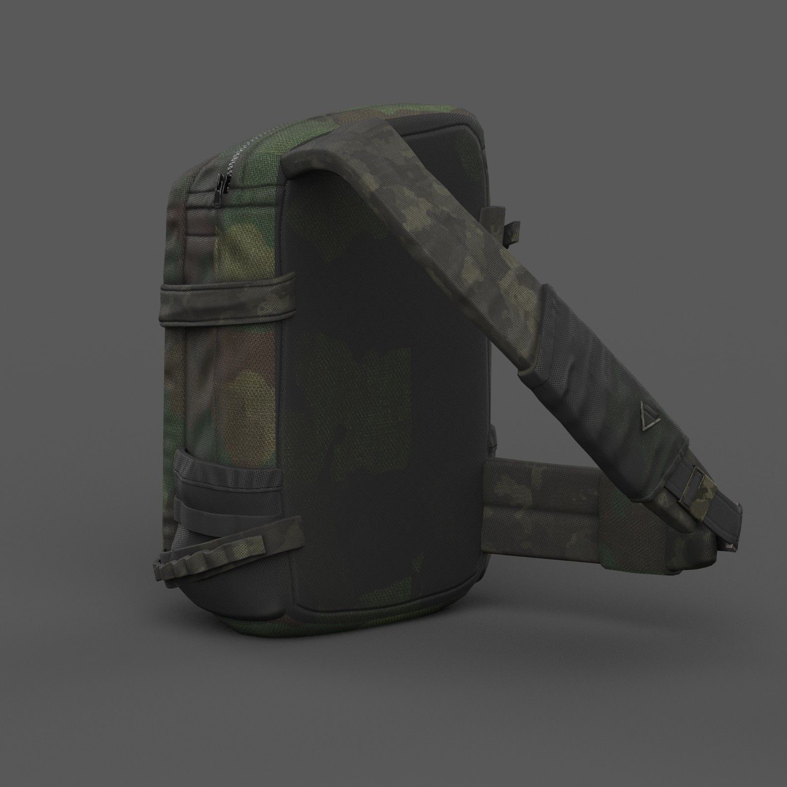 Backpack military combat soldier armor scifi Generic camp human Low-poly 3D model_3
