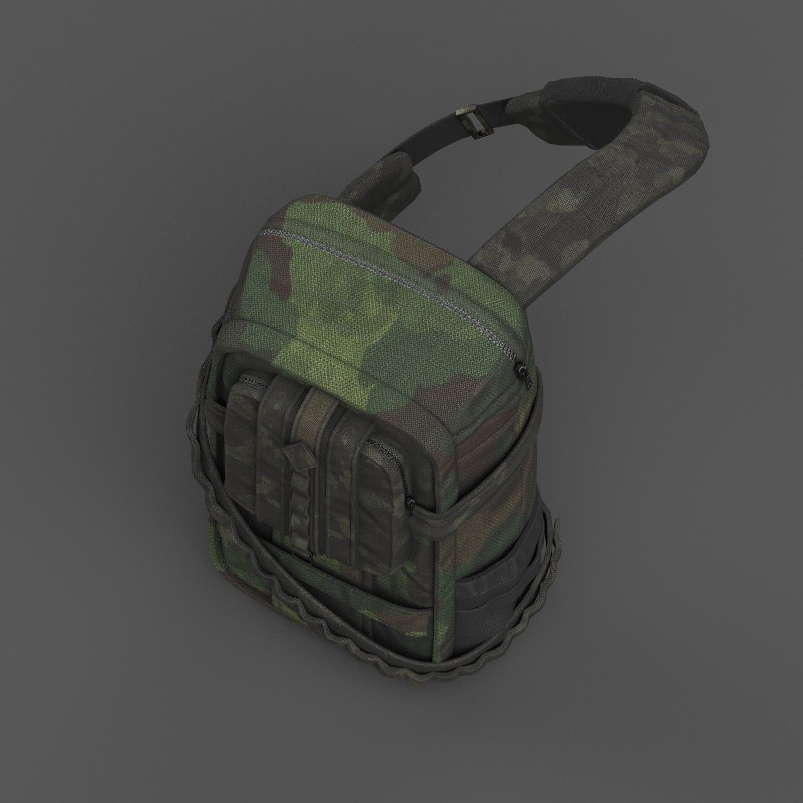 Backpack military combat soldier armor scifi Generic camp human Low-poly 3D model_4