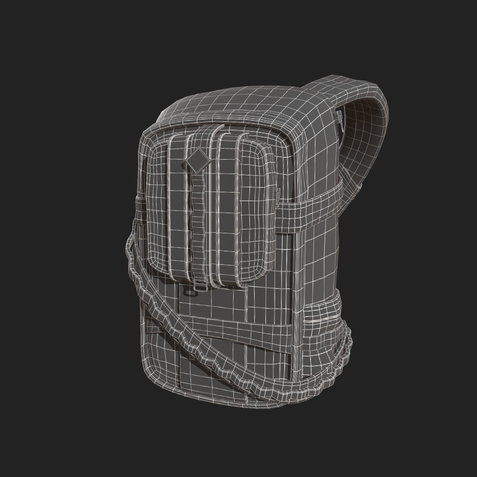 Backpack military combat soldier armor scifi Generic camp human Low-poly 3D model_8