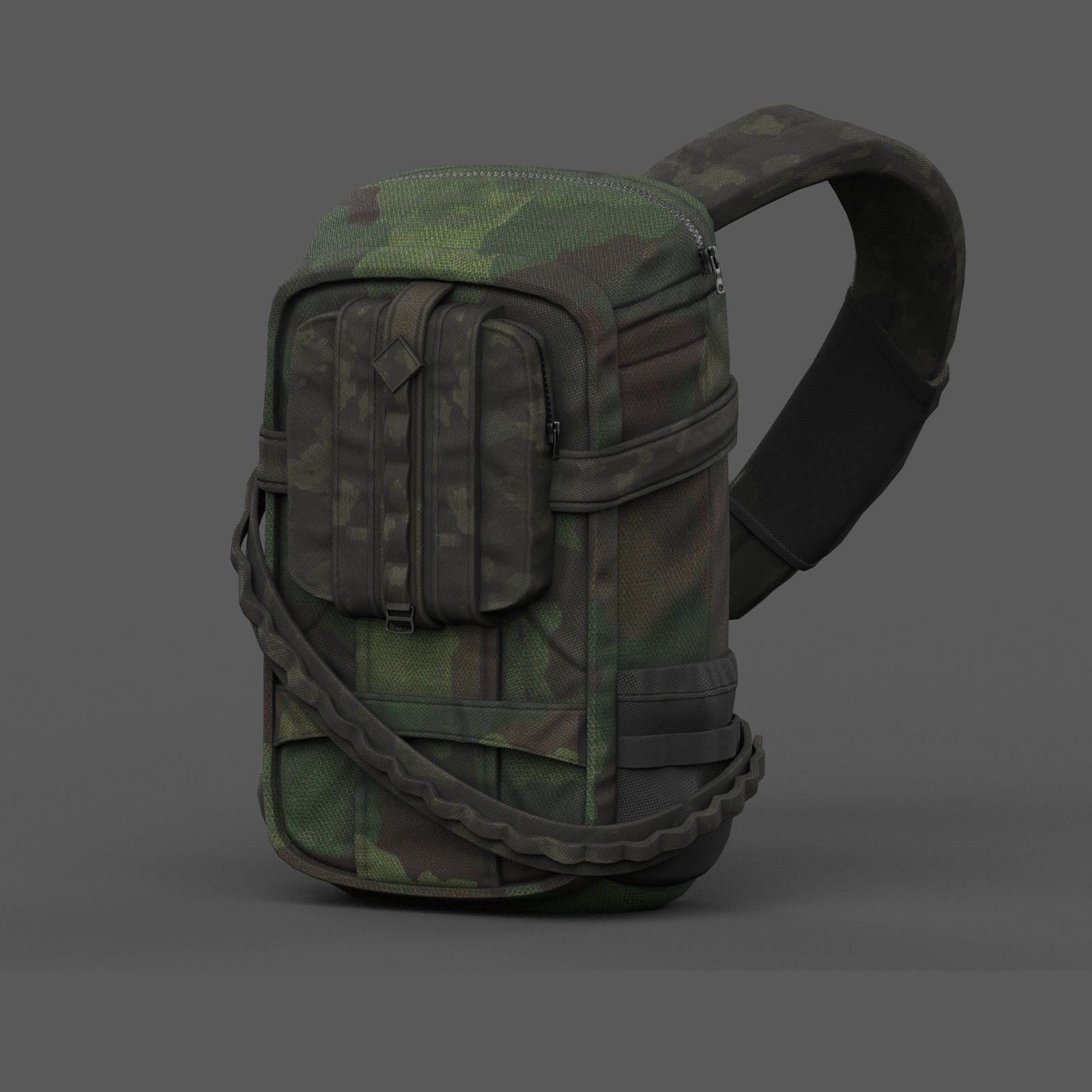 Backpack military combat soldier armor scifi Generic camp human Low-poly 3D model_5