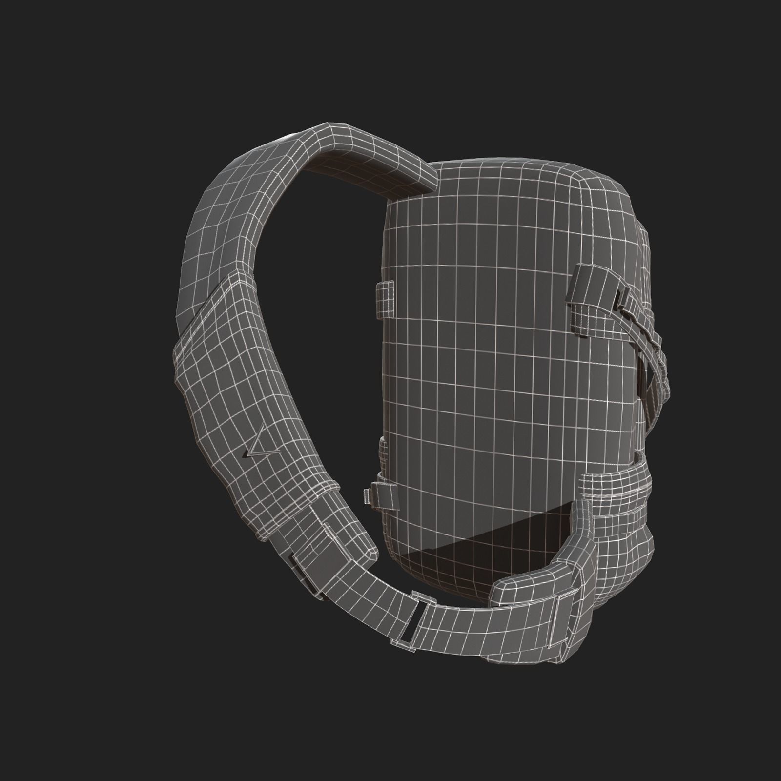 Backpack military combat soldier armor scifi Generic camp human Low-poly 3D model_9