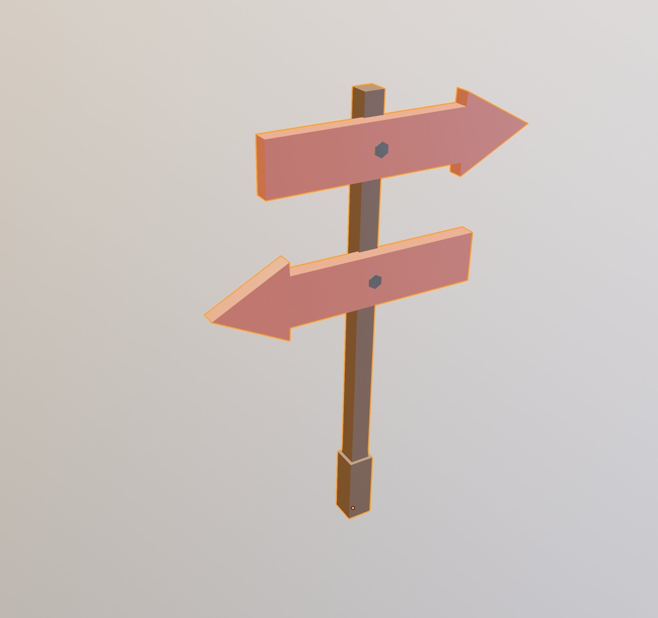 Arrow Board Sign LOW POLY Low-poly 3D model_8