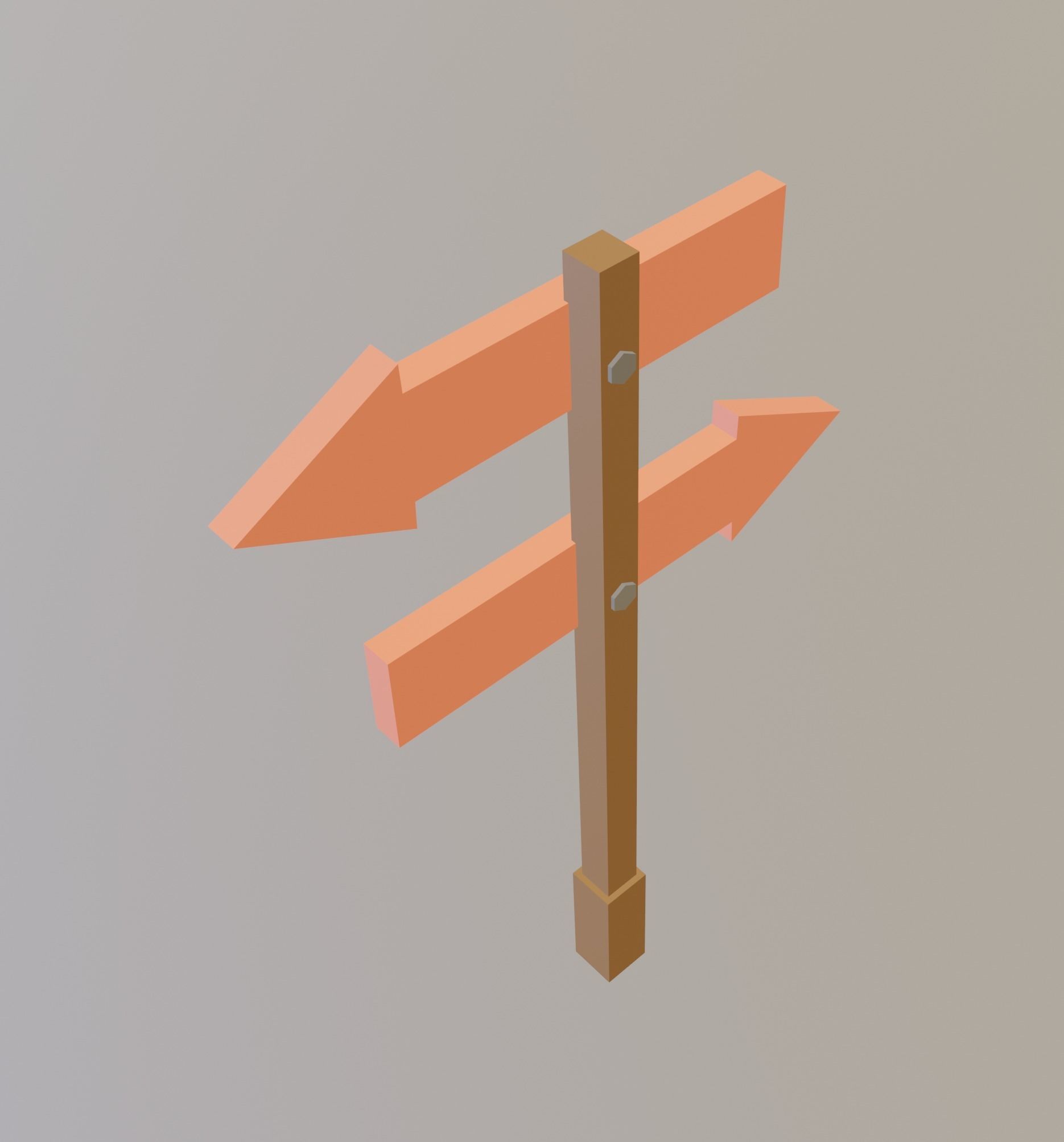 Arrow Board Sign LOW POLY Low-poly 3D model_4