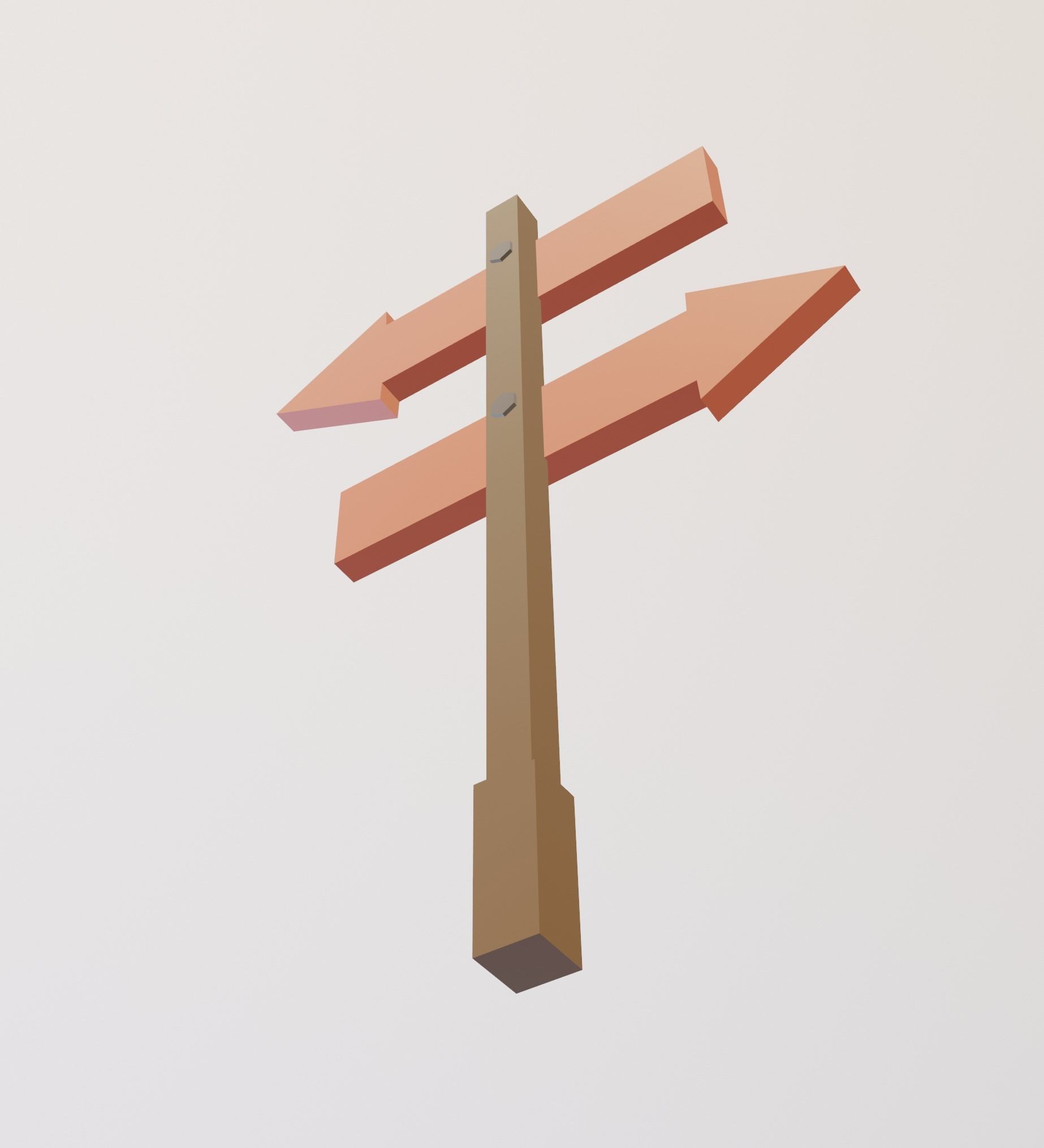 Arrow Board Sign LOW POLY Low-poly 3D model_6