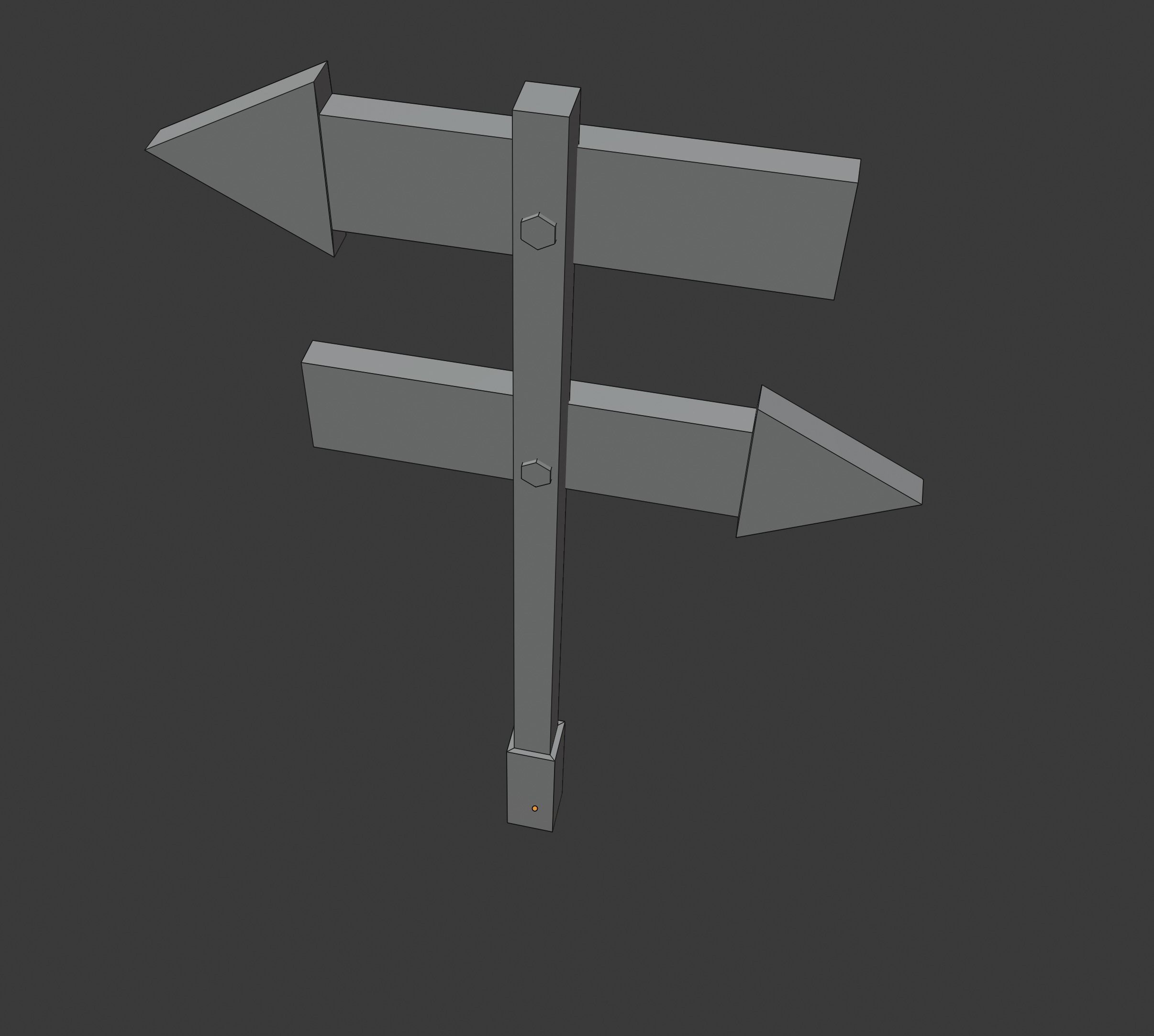Arrow Board Sign LOW POLY Low-poly 3D model_11