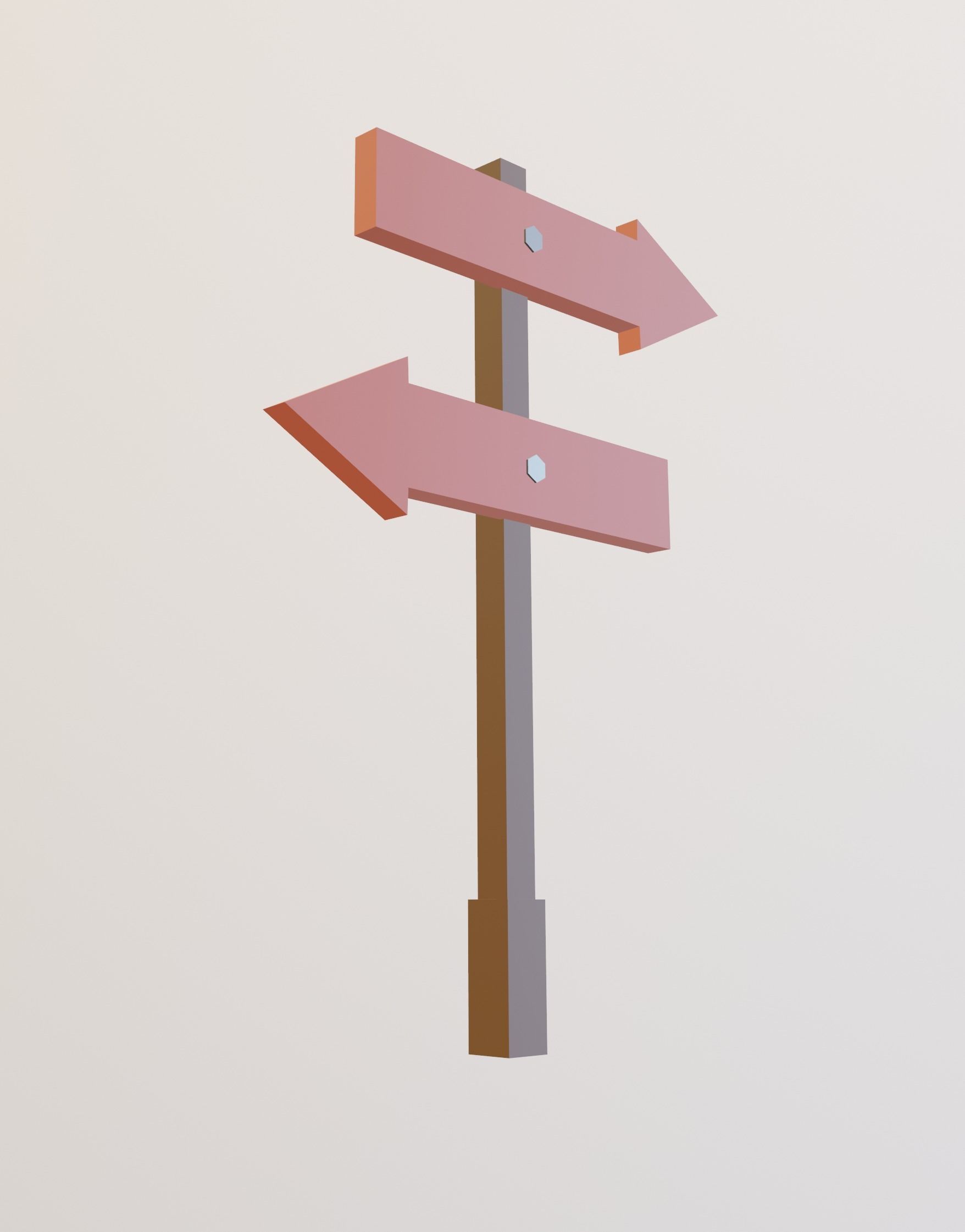 Arrow Board Sign LOW POLY Low-poly 3D model_7