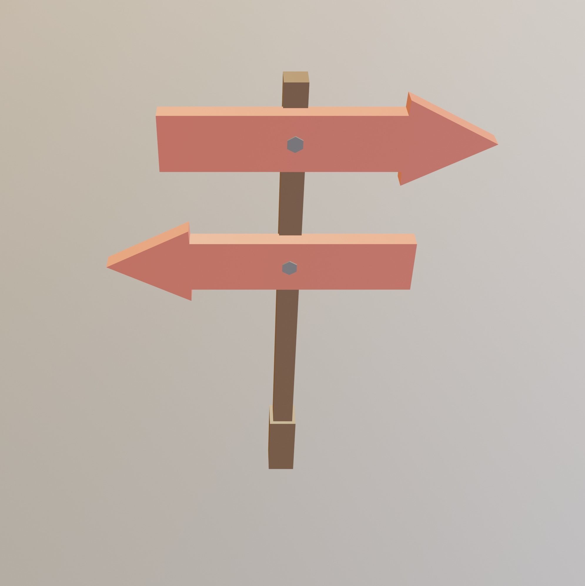 Arrow Board Sign LOW POLY Low-poly 3D model_2