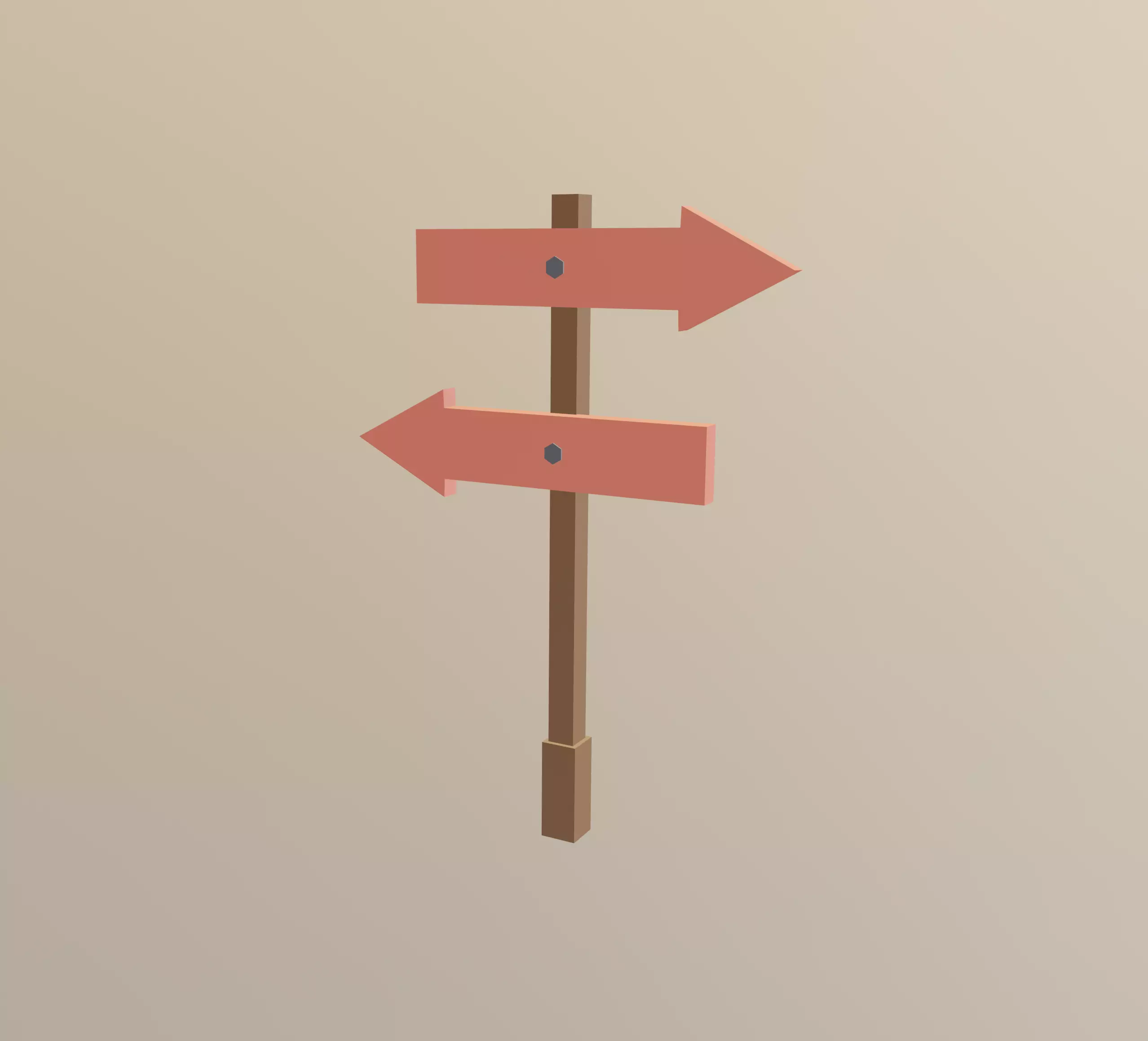 Arrow Board Sign LOW POLY Low-poly 3D model_0