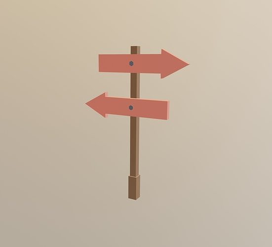 Arrow Board Sign LOW POLY Low-poly 3D model