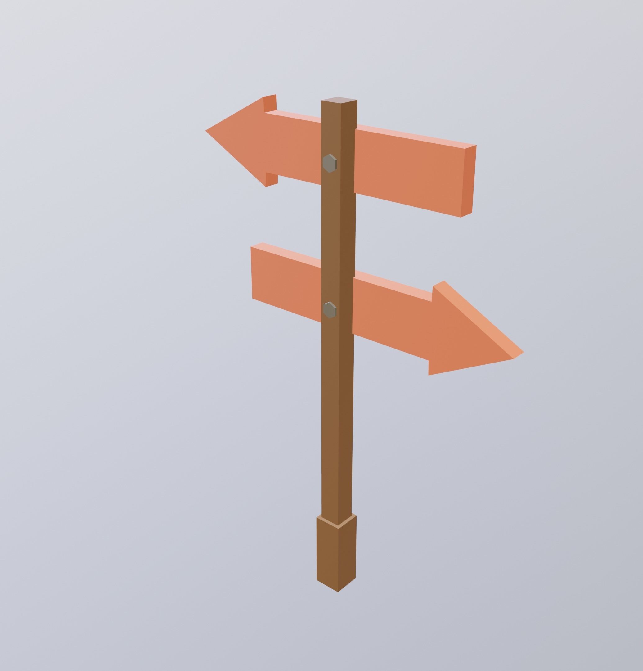 Arrow Board Sign LOW POLY Low-poly 3D model_5