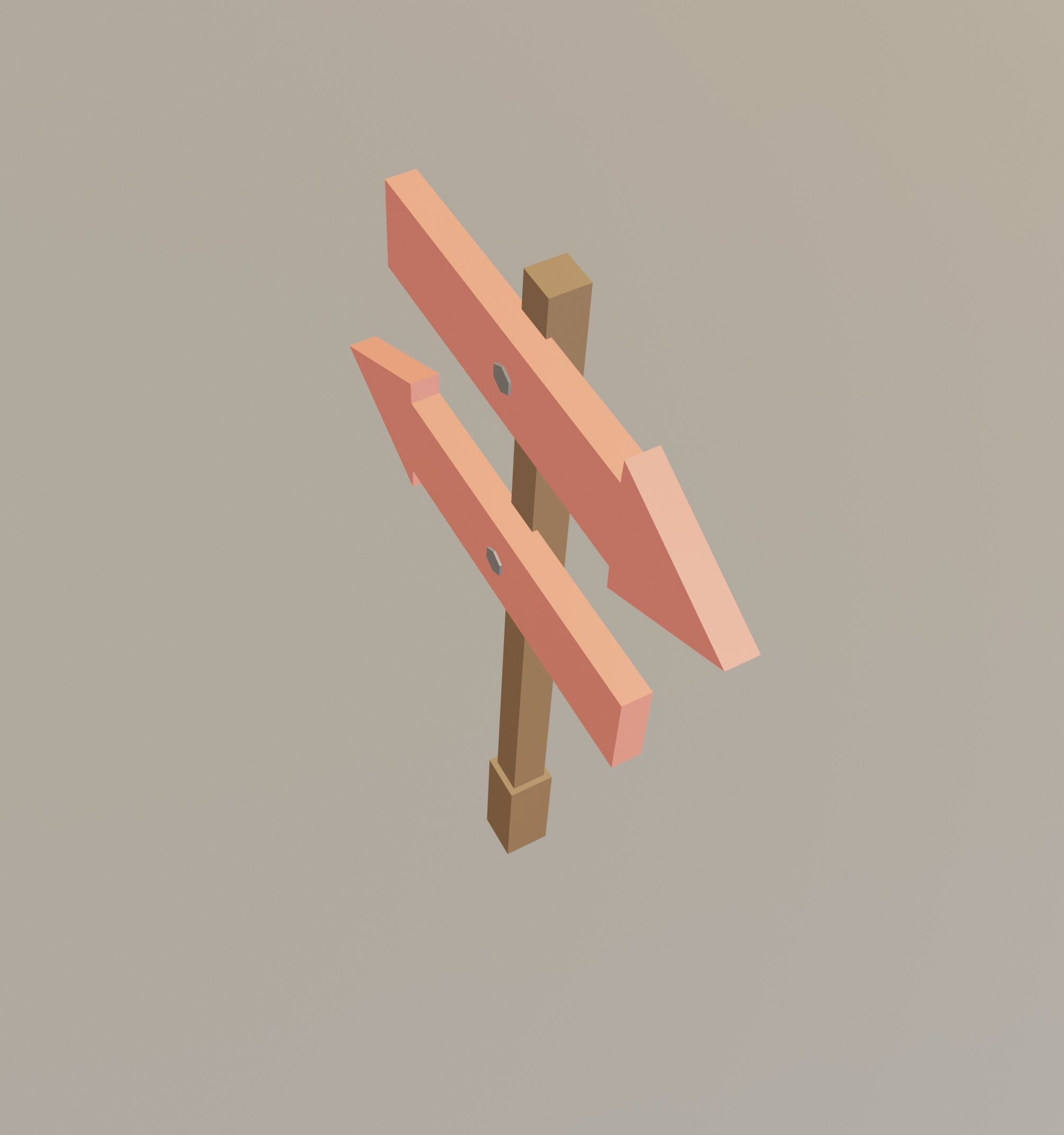 Arrow Board Sign LOW POLY Low-poly 3D model_3