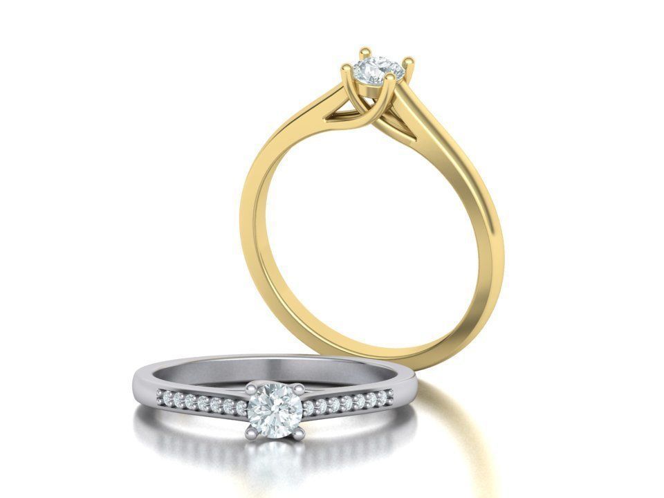  Solitaire Engagement ring Own design 3D print model 3D print model_2