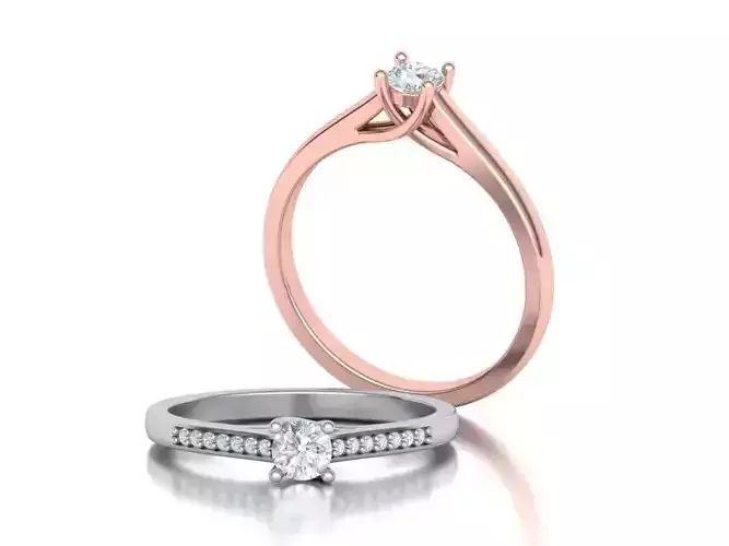  Solitaire Engagement ring Own design 3D print model