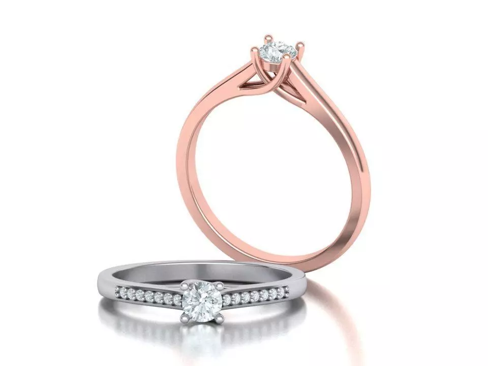  Solitaire Engagement ring Own design 3D print model 3D print model_0