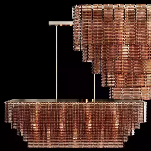 RH SIRENE LINEAR CHANDELIER 54 Nickel Smoke Glass